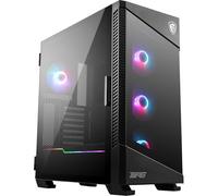 MSI MPG VELOX 100R Mid Tower Gaming Computer Case 'Black, 4x 120mm ARGB Fans, 1-6 ARGB Hub, ARGB light strip, USB Type-C, Tempered Glass, Center, E-ATX, ATX, mATX, mini-ITX'