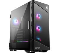 MSI MPG VELOX 100R Mid Tower Gaming Computer Case 'Black, 4x 120mm ARGB Fans, 1-6 ARGB Hub, ARGB light strip, USB Type-C, Tempered Glass, Center, E-ATX, ATX, mATX, mini-ITX'