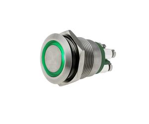 MPI002/TERM/GN Switch: Vandal Proof Pos: 2 SPST-NO 0.05A/24VDC IP66 Green BUL
