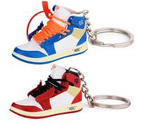 MPK 3D Mini Shoe Keychain,Sneaker Shoe lovers Keychainirthday Birthday Party Mystery Goodie Bag Prizes, Red+blue(a Single Shoe), S