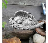 MplehDa Dog Memorial Statue, Angel Wings Ornament Dog Angel Statue, Commemorative Stone Statue for Dog, Dog Memorial Gifts, Resin Pet Memorial Stone, Angel Wings Figurine to Honor Cherished Pets