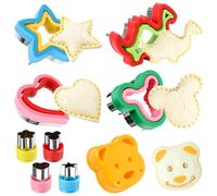MplehDa Sandwich Cutters and Sealer 9PCS Sandwich Cutter for Kids Decruster Sandwich Crimpers for Making Sandwiches Cookie Cutters Set with Vegetable Fruit Cutters for Kids Lunch Box and Bento Box