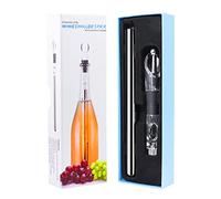 MplehDa Wine Cooling Stick, Stainless Steel Wine Cooler Stick, 3-in-1 Wine Cooler Set, Wine Bottle Cooler Stick Wine Gifts for Wine Lovers, Women and Men, Red White Wine Gift Set