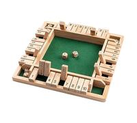 MplehDa Wooden Board Game, 4 Player Shut The Box Game Dice Game Wooden Math Traditional Pub Board Dice Game Travel 4 Players Great Family Board Games Holiday Fun Game