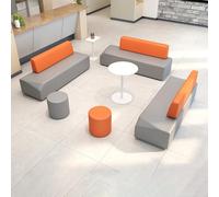 MPLFHSYOS Corner Modular Sofa,Meeting Business Leisure Area Chair,Solid WoodFrame,Easy to Clean & Assemble,for Kindergarten Training Center, Office(E)