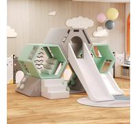 MPLFHSYOS Honeycomb Slide Soft Play SetToddlers Indoor Playground Equipment For Home Sensory Integration Training Climber With Crawling Tunnel Foam Pit Daycare(232x230x160cm/3)