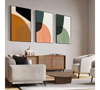 MPLONG Wall Art, Frame Canvas Wall Art Set, Striking Modern Minimalism, Abstract Natural Geometric Color Block Picture Prints, Aesthetic Living Room Bedroom Office Kitchen Wall Decor