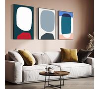 MPLONG Wall Art, Frame Canvas Wall Art Set, Striking Modern Minimalism, Abstract Natural Geometric Color Block Picture Prints, Aesthetic Living Room Bedroom Office Kitchen Wall Decor