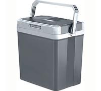 MPM 28-CBM-08YA Portable Electric Travel Cooler for Car, Camping, 12 V/220 V, Capacity 24 Litres, Cold and Hot, ECO Mode, Grey