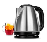MPM MCZ-84M Electric Kettle, 1600 W, 1 Litre, 0 Decibels, Stainless Steel, Silver, 1 L