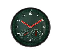 MPM Quality Design Plastic Wall Clock, Green, Quartz Stepper Motor, Hygrometer, Thermometer, Temperature and Humidity Display, Original Dial, E01.3084.40, Diameter 314 x 45 mm