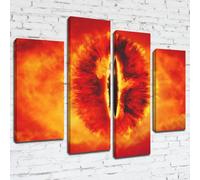 MPM189 The Lord of The Rings The Eye of Sauron Framed Ready To Hang Multi Panel Canvas Print, TV and Movies, Pop Street Wall Art, Picture