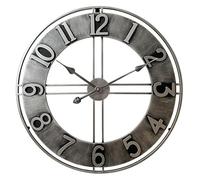 MPMPM Vintage Large Wall Clocks,European Wall Clock, 24Inch, Vintage, Industrial Style Wall Clock, Iron Wall Clock, Home Decoration,60 CM(Silver)