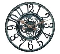 MPMPM Vintage Large Wall Clocks,Wall Clock Silent Non Ticking 12 Inch Quality Quartz Battery Operated Round Easy To Read Home/Office/Kitchen/Classroom,Black(Green)