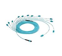 MPO/MTP 24C Female Trunk Cable To 10x LC Duplex Trunk Harness MM OM3 With Pulling Eye(24C MPO To 10xLC 10M)
