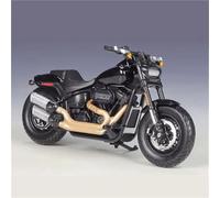 MPODYTSF Scale Model 1/18 For Harley For Davidson Fat Bob 114 2022 Alloy Motorcycle Metal Race Model Simulation Gift(Black- Silver)
