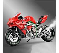 MPODYTSF Scale Model 1:9 Die-casting Motorcycle Model Alloy Collection Hobby Gift Off-road For KAWASAKI H2R(Black- Silver)