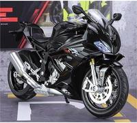 MPODYTSF Scale Model For BMW S1000RR Simulation Alloy 1:12 Motorcycle Model Sound Light Car(Black- Silver)