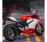 MPODYTSF Scale Model Simulation Alloy 1:12 For DUCATI 1199 Racing Motorcycle Model Diecast Motorbike Collection Miniature Voiture Home Decor(White)