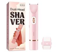 Mpotmiy 2025 New 2-in-1 Electric Bikini Trimmer for Women - Dual Head Electric Razor,Waterproof Painless Bikini Shaver, Pubic Hair Trimmer for Private Area & Body Hair, Pink