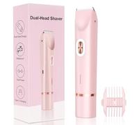 Mpotmiy 2025 New 2-in-1 Electric Bikini Trimmer for Women - Dual Head Electric Razor,Waterproof Painless Bikini Shaver, Pubic Hair Trimmer for Private Area & Body Hair, Pink