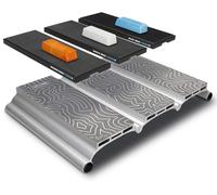 MPOWER 6-Stage Diamond Sharpening Stone Set - SBS Complete Bench Kit | Sharpen 300/600/1200, Strop Polish 1800/2500/5000 Waxes, Machine Flat Core, Lapping Fluid and Case, Side-By-Side Design