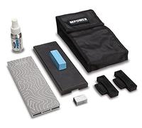 MPOWER - 8" Professional Diamond Bench Stone - Double Sided 300/1200# - On-Board Leather Strop - Polishing Wax - Lapping Fluid - Cleaning Block & Storage Case