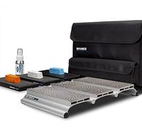 MPOWER 8x12 Triple Diamond Sharpening Stone Kit SBS - Precision Flat Machined Whetstone 300 600 1200 Grit, Leather Strops, Polishing Compounds, Lapping Fluid & Case for Chisels, Plane Irons & Knives