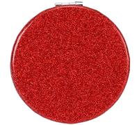 Mpowtech Red Compact Mirror for Purse,Magnifying Travel Mirror with Glitter,Double-Sided Small Pocket Mirror,Portable 2 x 1x Magnification Folding Makeup Mirror,Cosmetic Mirror for Gift
