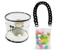 Mppchhn Clear Figure Display Bag - with Chain Plush Figures Pouch | Zipper Closure Doll Display Bag,for Adults Kids Teens Women Men Cartoon Lovers Anime Enthusiasts Party Favor