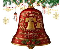 Mppchhn Decorative Bells - Elegant Metal Bell Keepsake - 250th Commemorative Decor Doorbell for Fence Parade School Park Garden Festival Fireplace Backyard Pathway