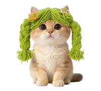 Mppchhn Dog Wig | Soft Braid Cute Headwear,Kitten Hair Wig Cosplay Headgear | for Small Medium Large Doggy Kitten Home Photoshoot Role-Play Halloween Party Christmas Birthday Holiday