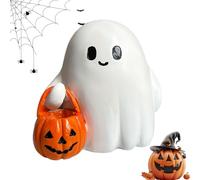 Mppchhn Ghost Night Light | Bedside Lamp,Ghost with Pumpkin Home Decoration Table Accessories for Bathroom Kitchen Study Reading Corner Halloween Room Party Entryway Bedroom