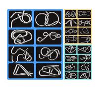Mppchhn Metal Brain Teasers | Logic Brain Teaser Iron Link Game | Chinese Ring Trick Toy, Classroom Reward for Son Teens Children Boys Kid Men Women Daughter Girls
