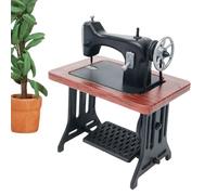 Mppchhn Miniature Sewing Machine Toy, Desk Mini Sewing Machine Furniture Decoration, 1:24 Scale Vintage Scenery Furnishings Pretend Play Accessories for Preschoolers Boys Girls Students Pupils