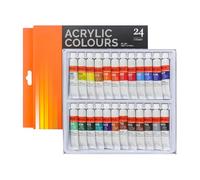 Mppchhn Paint for Canvas Painting, 24-Colors Acrylic Craft Paint, Water Proof Rich Pigments for Wood Fabric Ceramic Kids Beginners Artists