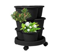 Mppchhn Vertical Garden Planter | Stackable Tower Garden Growing System | Container with Removable Wheels & Tool Kit, Flower Pots Plant Growing System for Indoor Outdoor