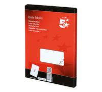 5 Star Office Multipurpose Labels Laser Copier and Inkjet 199.6x289.1mm White (Pack of 100)