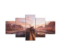 MPPSU Road Numbers Route 66 Motorcycle 5 Piece Pictures Prints Large Canvas Wall Art For Living Room Modern Framed Artwork 100Cm×50Cm
