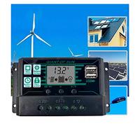 MPPT Solar Charge Controller PWM 10A-100A Solar Power Intelligent Regulator 12V 24V Auto Dual USB LCD Display Load Discharger Intelligent Regulator(90A)