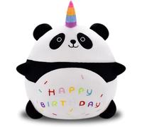 MPQDFG Panda Plush Pillow 30 cm, Happy Birthday Plush P-anda Toy, Blanket in Cute Plush Pillow, Stuffed Animal P-anda Plushies Toys Soft Doll Cuddly Toy for Kids Girls Boys Birthday Gifts,Home Decor