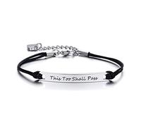 MPRAINBOW Stainless Steel Inspirational Rope Bracelet This Too Shall Pass Motivational Mantra Quote Engraved Best Friend Sister Gift For Women Teen Girls