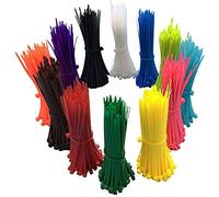 Mprocen Coloured Cable Ties, 2.5mm x100mm, 1200 Pieces Reusable Small Nylon Zip Ties, Plastic Cable Ties Wraps for Home, Office, Garden, Garage, Workshop