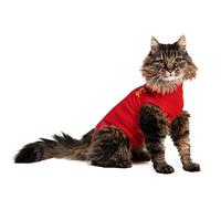 MPS Medical Pet Shirt Cat, Surgery Recovery Suit, Red, X-Small