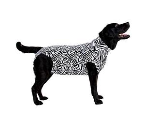 MPS Medical Pet Shirt Dog, Surgery Recovery Suit, Zebra-Print, Large