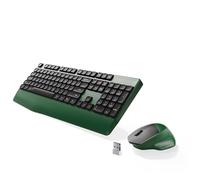MPTOG Ergonomic Keyboard and Mouse Combo with Wrist Rest, BK Chipset, Full-Size Colorful Office Keyboard and Mouse, Power Button, USB Receiver for PC Laptop(Dark-Green Black)