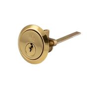 MPX6 Standard Rim Cylinder High Security Lock Barrel for Surface Mounted Nightlatch Systems with Multi Pin Protection and UK Standard Fit (KTD, Polished Brass)