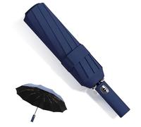 MPXEAVG Umbrella Windproof Strong, 60 Ribs Automatic Umbrella, Auto Open Close, for Women Men (Navy Blue)
