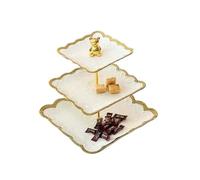 Mq5rB8u1 Display rack Gold-rimmed Golden Bear Ceramic Fruit Platter, Cake Stand, Multi-Tier Dessert Display Pallet(Large)