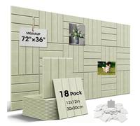 MQAAUP 18 Pack Felt Bulletin Board Tiles, 72"x36" Self Adhesive Wall Panels, No Drill Removable Adhesive Tabs, No Damage Cork Board Alternative for Home Office, Classroom, Dorm